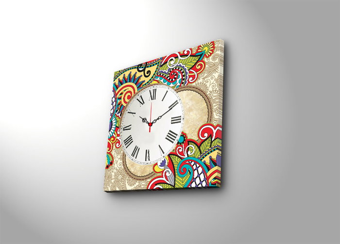 Wallity Reloj de Pared de Lienzo Decorativo 4545CS-44 Multicolor Wallity Reloj de Pared de Lienzo Decorativo 4545CS-44 Multicolor